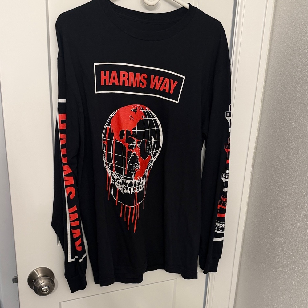 Harms Way “We Bleed” Metal Blade Records Black and Red Long Sleeve Tee